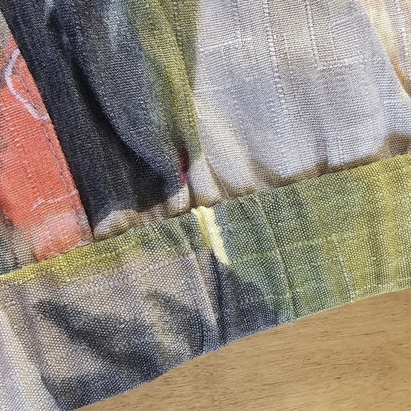 Vintage Koret Green Yellow Pink Floral Print Rayon Half Circle Maxi Skirt Sz 16 - Picture 7 of 11